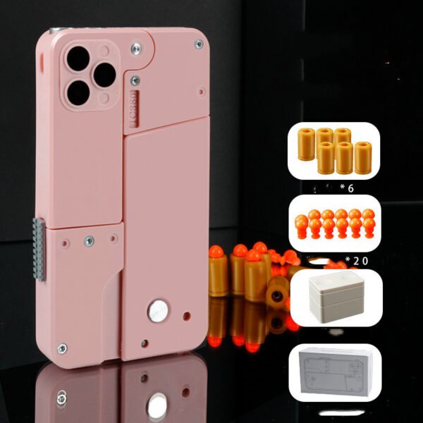 Folding Pistol Bullet Automatic Shell Throwing Toy Creative Soft Bullet Toy Mobile Phone Appearance Gun Outdoor Interactive Kid Gift - Image 6