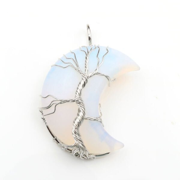 Cross-Border New Handmade Necklace Jewelry Moon Natural Crystal Stone Tree Of Life Jewelry Pendant Necklace Accessories - Image 5