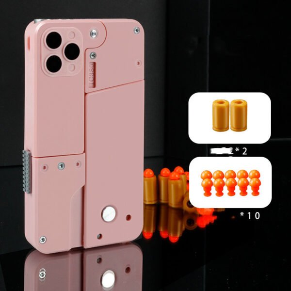 Folding Pistol Bullet Automatic Shell Throwing Toy Creative Soft Bullet Toy Mobile Phone Appearance Gun Outdoor Interactive Kid Gift - Image 2