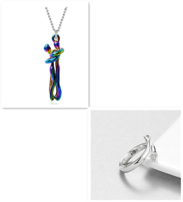 Love Hug Necklace Unisex Men Women Couple Jewelry Simple Temperament Clavicle Chain Valentines Day Lover Gift - Image 8