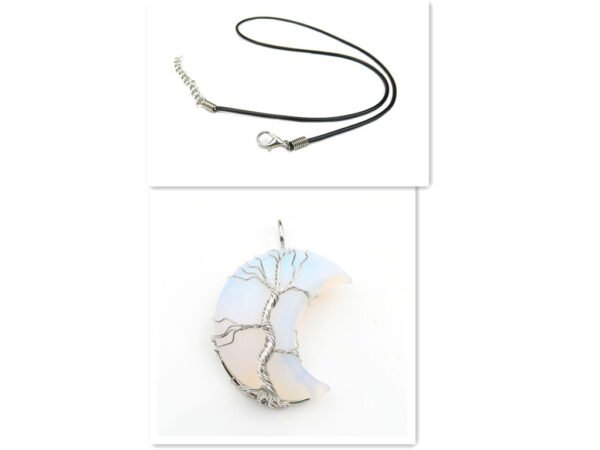 Cross-Border New Handmade Necklace Jewelry Moon Natural Crystal Stone Tree Of Life Jewelry Pendant Necklace Accessories - Image 8