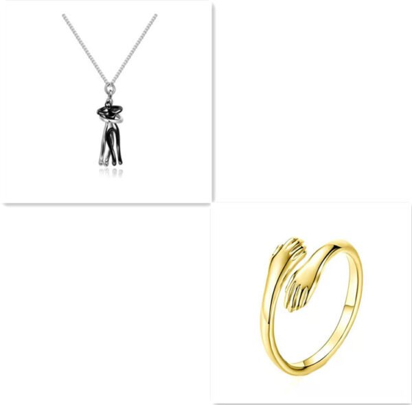 Love Hug Necklace Unisex Men Women Couple Jewelry Simple Temperament Clavicle Chain Valentines Day Lover Gift - Image 10