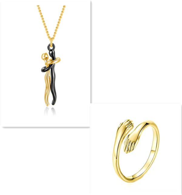 Love Hug Necklace Unisex Men Women Couple Jewelry Simple Temperament Clavicle Chain Valentines Day Lover Gift - Image 3