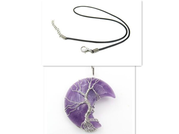 Cross-Border New Handmade Necklace Jewelry Moon Natural Crystal Stone Tree Of Life Jewelry Pendant Necklace Accessories - Image 7