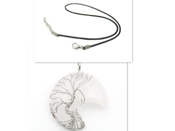 Cross-Border New Handmade Necklace Jewelry Moon Natural Crystal Stone Tree Of Life Jewelry Pendant Necklace Accessories - Image 3
