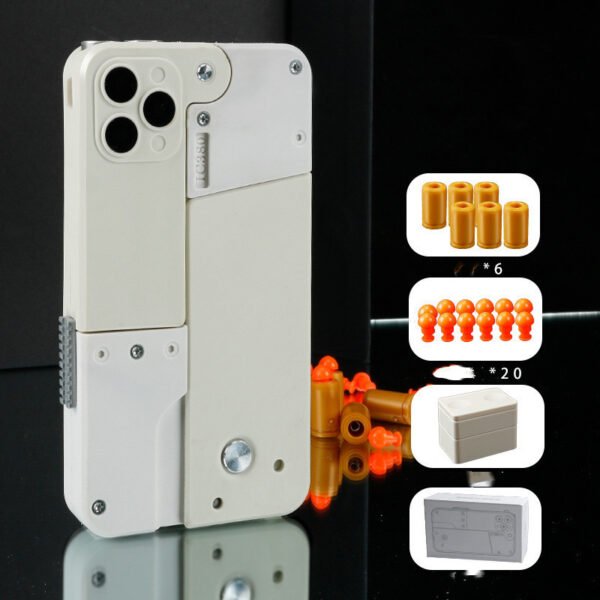 Folding Pistol Bullet Automatic Shell Throwing Toy Creative Soft Bullet Toy Mobile Phone Appearance Gun Outdoor Interactive Kid Gift - Image 7