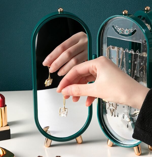 Light Luxury Design Desktop Multi-layer Dust-proof Ear Stud Jewelry Box - Image 2