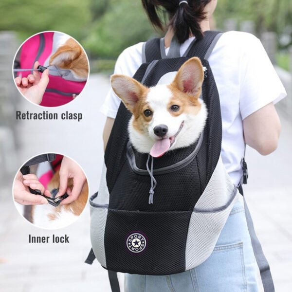 Pet Dog Carrier Carrier For Dogs Backpack Out Double Shoulder Portable Travel Outdoor Carrier Bag Mesh - Image 8